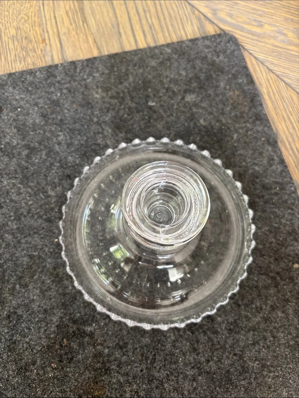Vintage Imperial Glass Candlewick Clear Glass Candlestick Holder